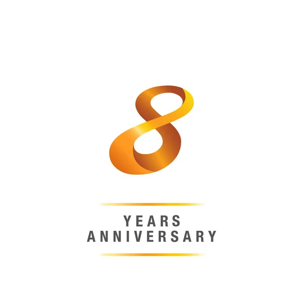 Anos Logotipo Celebração Aniversário Ouro Ilustração Vetorial Isolada Fundo Branco —  Vetores de Stock