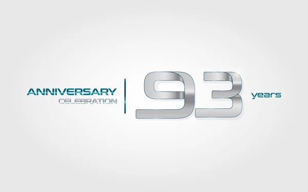 Anni Argento Anniversario Celebrazione Logo Illustrazione Vettoriale Isolato Sfondo Bianco — Vettoriale Stock