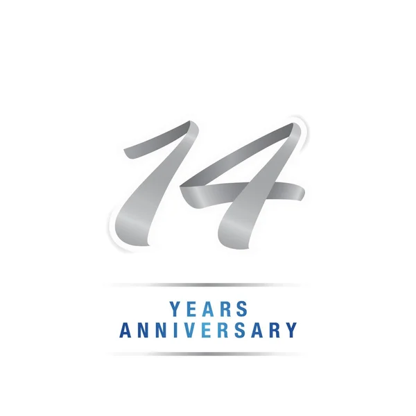 Logo Anniversaire Ans Argent Illustration Vectorielle Isolée Sur Fond Blanc — Image vectorielle