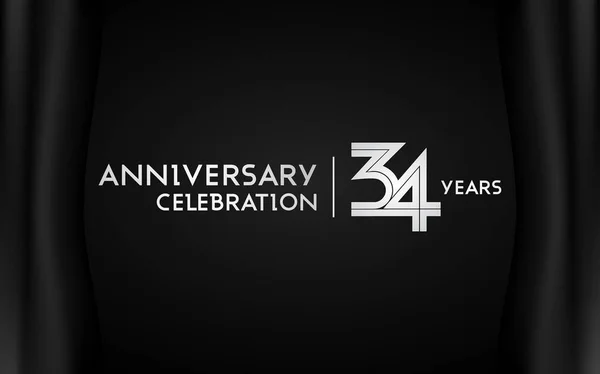 Anos Anniversary Logotype Com Silver Multi Linear Number Ilustração Vetorial — Vetor de Stock