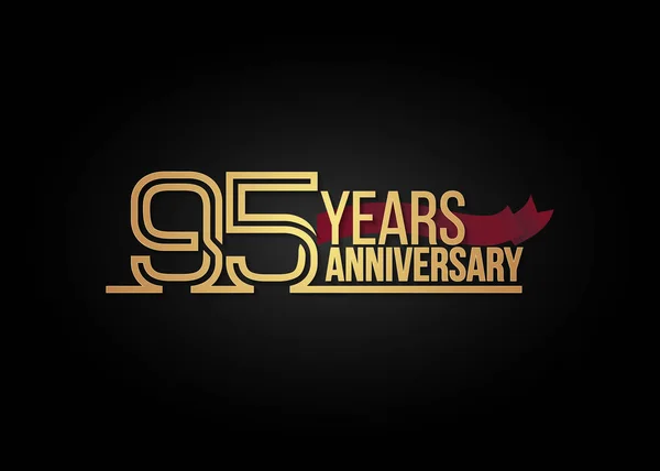 95 Years Anniversary celebration logotype — Stock Vector