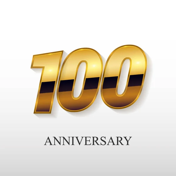 Projeto Dourado Logotipo Vetor Aniversário 100 Anos Ilustração Vetor Isolado —  Vetores de Stock