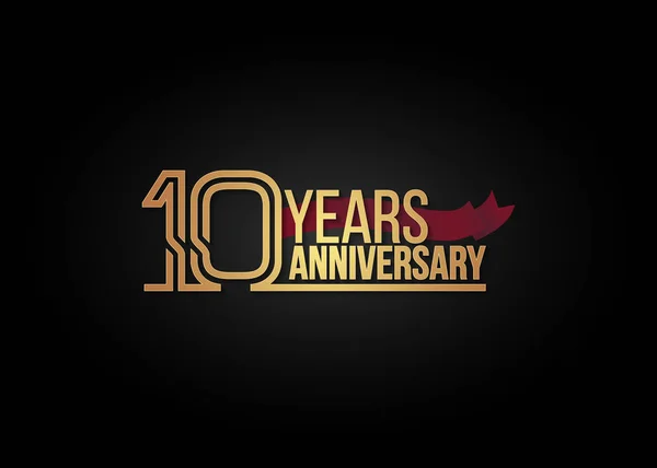 10 Anni Anniversario celebrazione logotipo — Vettoriale Stock