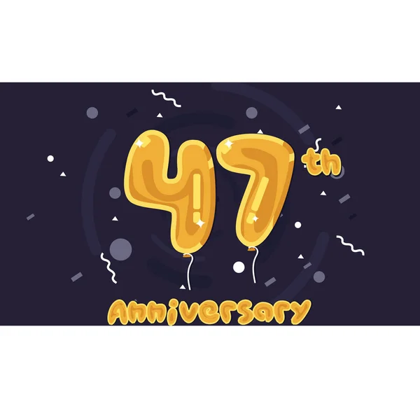 Logo Celebración Del Aniversario Años Globo Lámina Amarilla Color Ilustración — Vector de stock