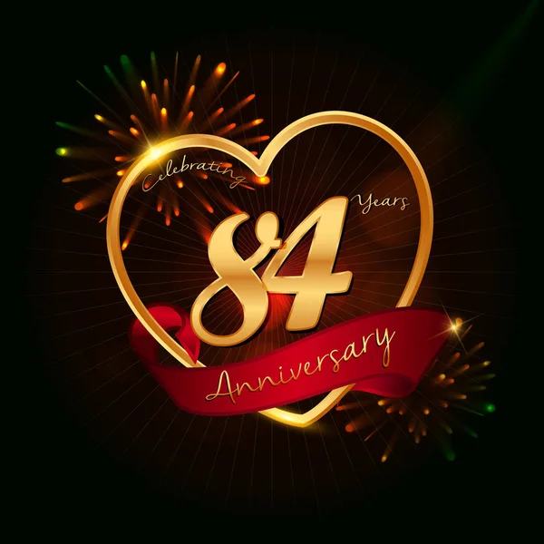 84 Años logo aniversario — Vector de stock