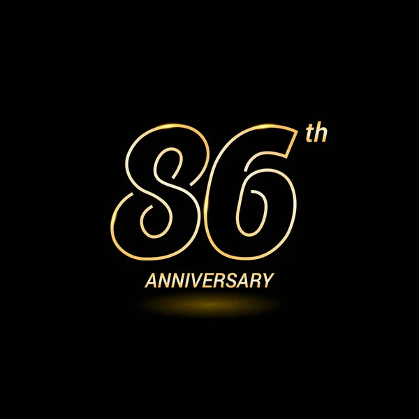 86 anos logotipo aniversário — Vetor de Stock