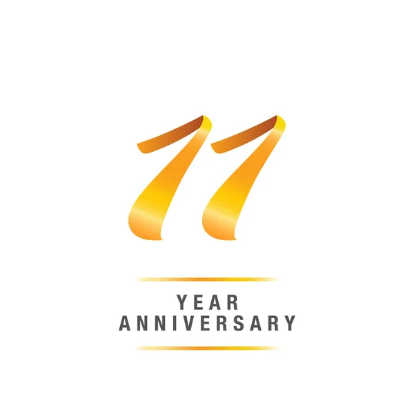 Anos Logotipo Celebração Aniversário Ouro Ilustração Vetorial Isolada Fundo Branco —  Vetores de Stock