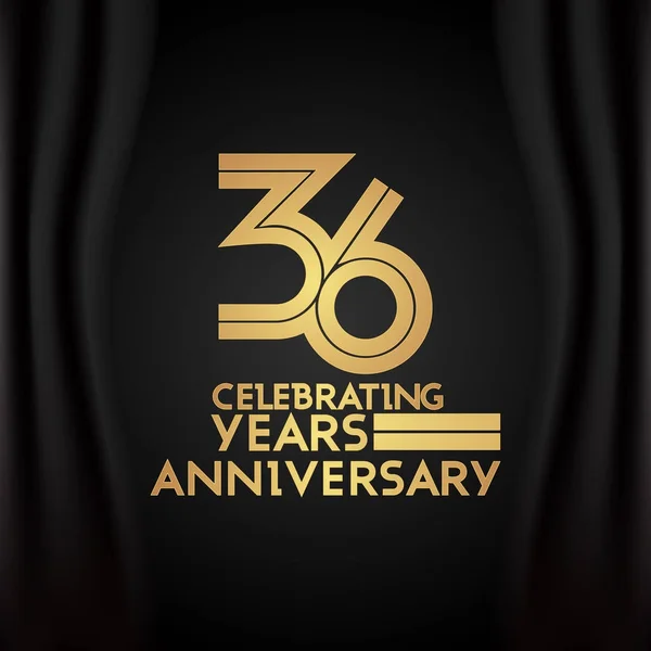 Logotipo Aniversario Años Con Número Lineal Multicolor Dorado Ilustración Vectorial — Vector de stock