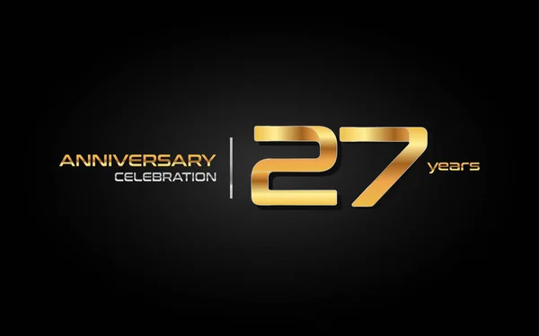 Jaar Gouden Jubileum Viering Logo Vectorillustratie Zwarte Achtergrond — Stockvector