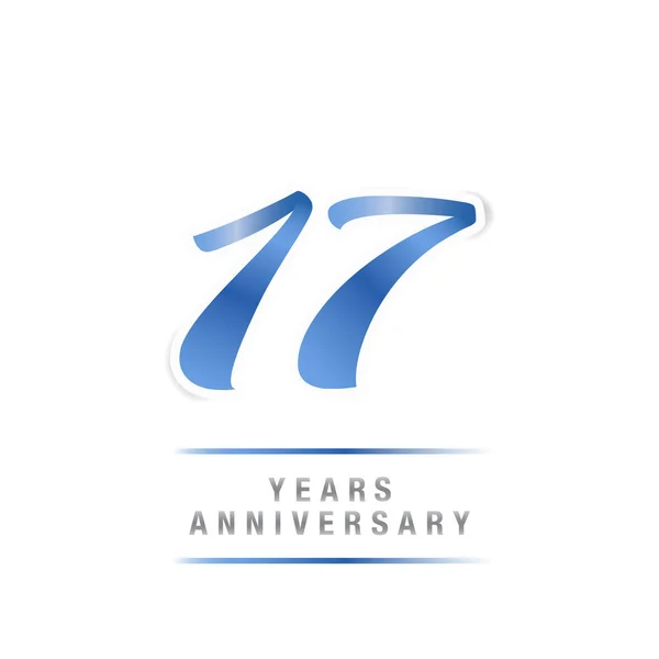 Ans Anniversaire Célébration Modèle Logo Bleu Illustration Vectorielle Isolé Sur — Image vectorielle
