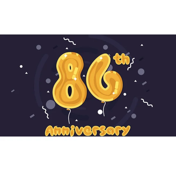 Logo Celebración Del Aniversario Años Globo Lámina Amarilla Ilustración Vectorial — Archivo Imágenes Vectoriales