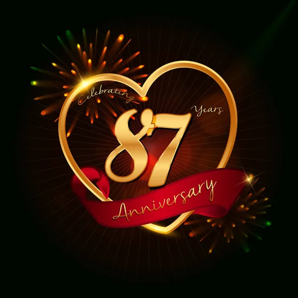 Logo aniversario 87 años — Vector de stock