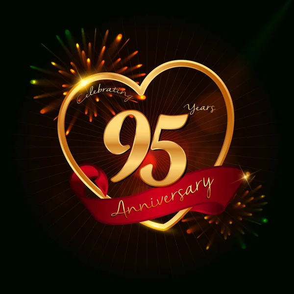 Logotipo do aniversário de 95 anos —  Vetores de Stock