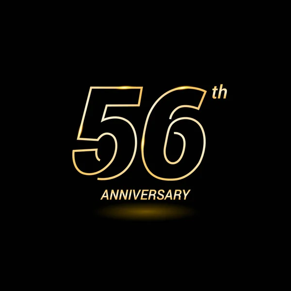 56 anni logo anniversario — Vettoriale Stock