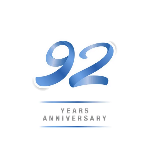 年周年記念お祝いの青いロゴのテンプレート 白い背景で隔離のベクトル図 — ストックベクタ