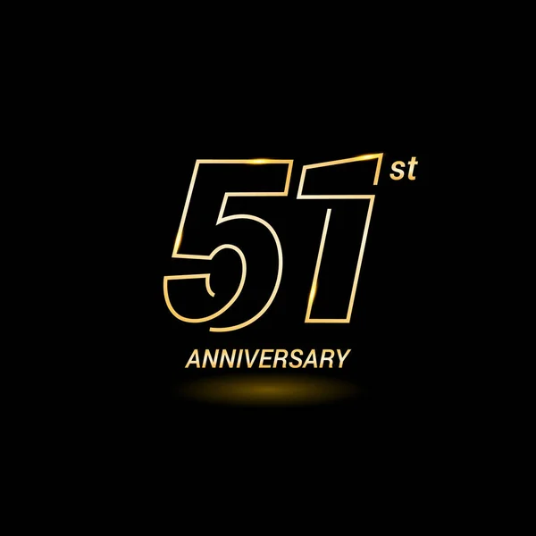 51 anos logotipo aniversário — Vetor de Stock
