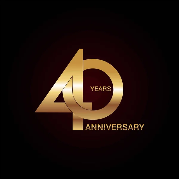 Años Oro Aniversario Celebración Logo Simple Vector Ilustración Sobre Fondo — Archivo Imágenes Vectoriales
