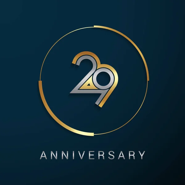 29 Anos de Aniversário Logotipo — Vetor de Stock