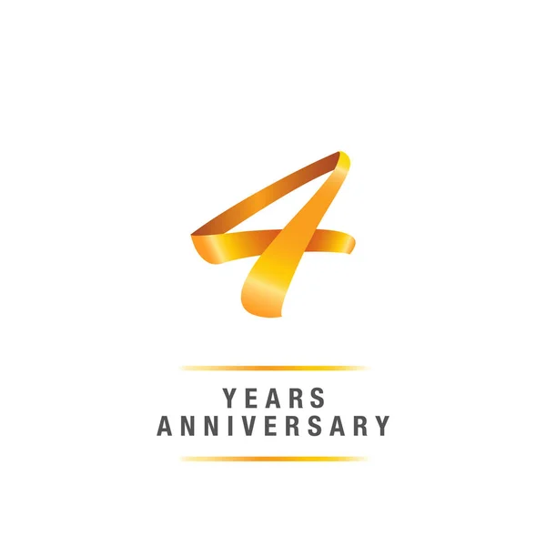 Logo Celebración Aniversario Oro Años Ilustración Vectorial Aislada Sobre Fondo — Archivo Imágenes Vectoriales