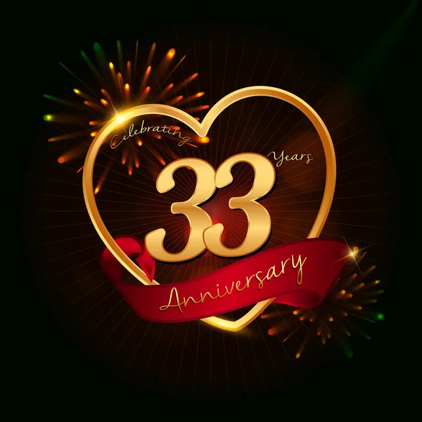 33 anni logo anniversario — Vettoriale Stock