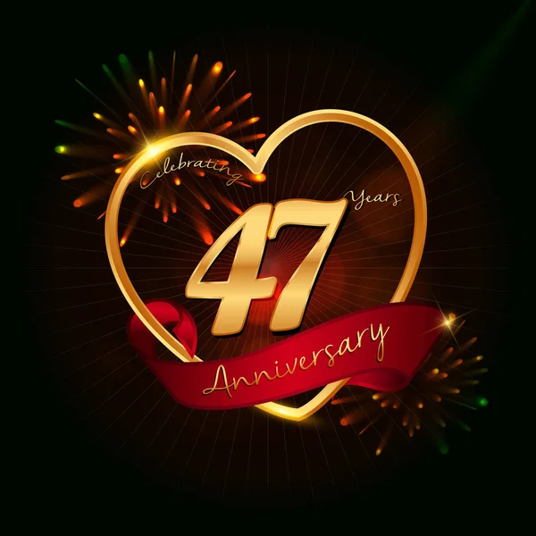 47 jaar verjaardagslogo — Stockvector