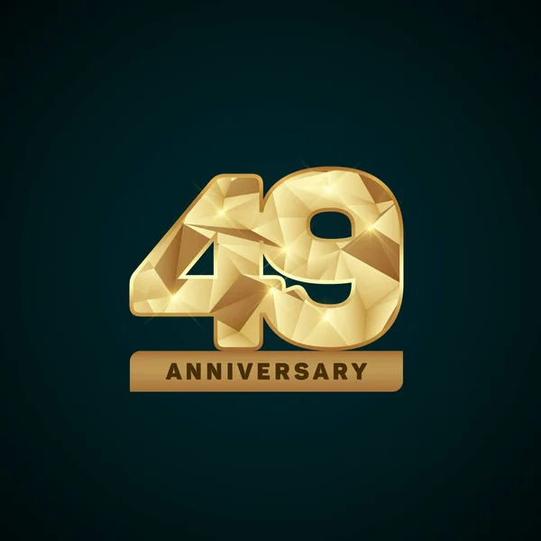 49 år gyllene jubileum Logotype — Stock vektor