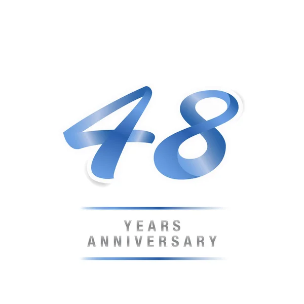 Ans Anniversaire Célébration Modèle Logo Bleu Illustration Vectorielle Isolé Sur — Image vectorielle