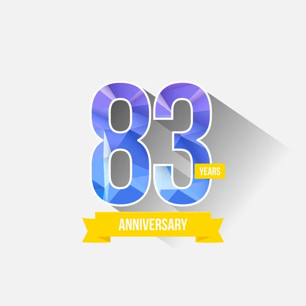 Anni Anniversario Con Design Basso Poly Illustrazione Vettoriale Colorata Isolata — Vettoriale Stock