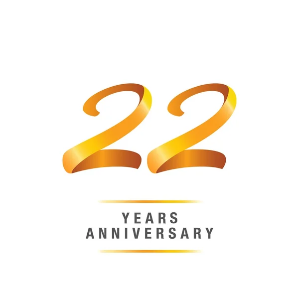 Years Golden Anniversary Celebration Logo Vector Illustration Isolated White Background — Stock Vector