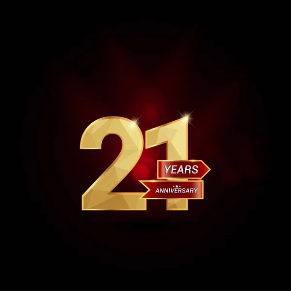 Logo del aniversario de oro de 21 años — Vector de stock