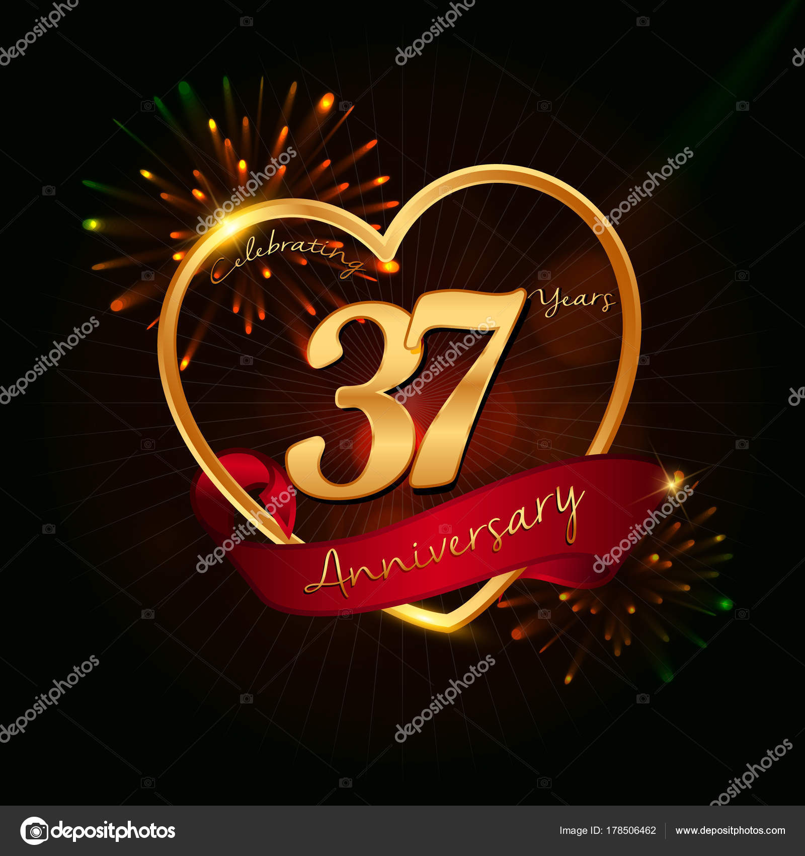 37 Years Anniversary Logo Stock Vector C Seklihermantaputra Gmail Com