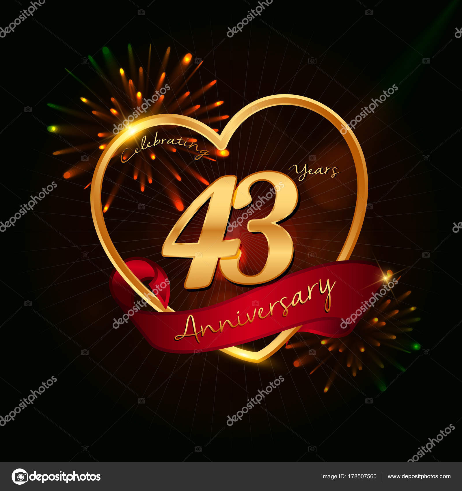 Download 43 years anniversary logo — Stock Vector ...