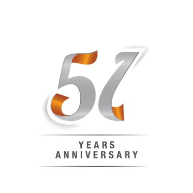 51 yıl Logo kutlamaları sarı ve gri renkler, vektör çizim Isolated beyaz arka plan üzerinde