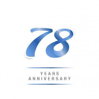 78 yıl yıldönümü kutlama mavi logo şablonu, beyaz arka plan üzerinde izole vektör çizim