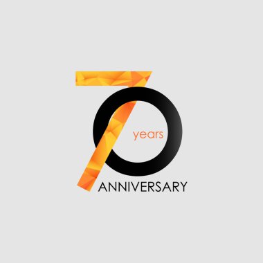 70 yıl yıldönümü geometrik tarzı ile vektör çizim renkli düşük Poli tasarımıyla 