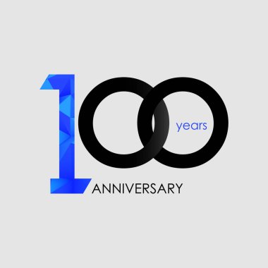 100 yıl yıldönümü geometrik tarzı ile vektör çizim renkli düşük Poli tasarımıyla 