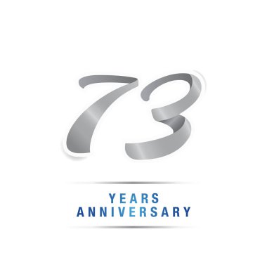 73 yıl yıldönümü kutlama logosu, vektör illüstrasyon izole beyaz arka plan üzerinde gümüş