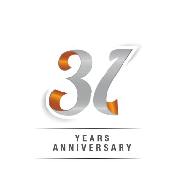 31 yıl Logo kutlamaları sarı ve gri renkler, vektör çizim Isolated beyaz arka plan üzerinde