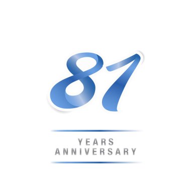 81 yıl yıldönümü kutlama mavi logo şablonu, beyaz arka plan üzerinde izole vektör çizim