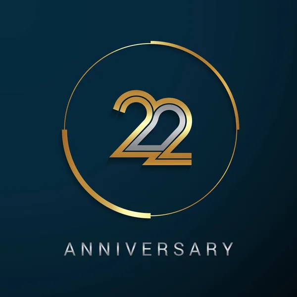 Logotipo de aniversário de 22 anos — Vetor de Stock