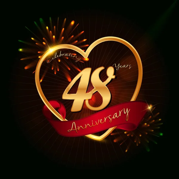 48 anni logo anniversario — Vettoriale Stock