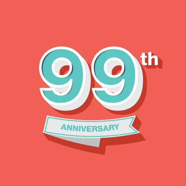 Desenho de 99th anniversary —  Vetores de Stock