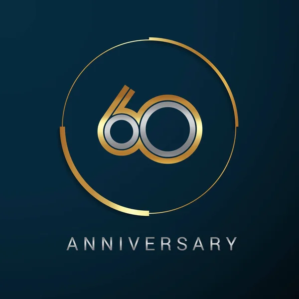 Logotype Anniversaire Ans Avec Argent Numéros Multi Linéaires Cercle Illustration — Image vectorielle