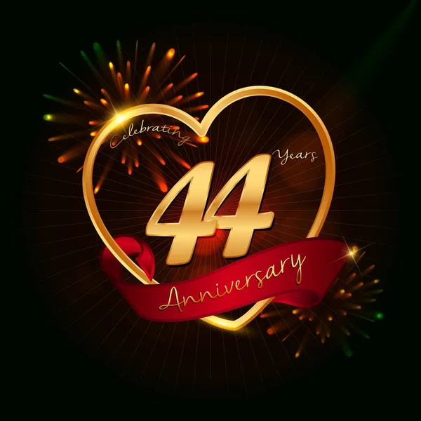 44 Años logo aniversario — Archivo Imágenes Vectoriales