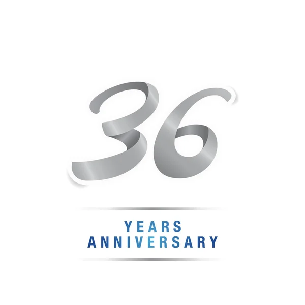 年シルバー周年記念ロゴ 白い背景で隔離のベクトル図 — ストックベクタ