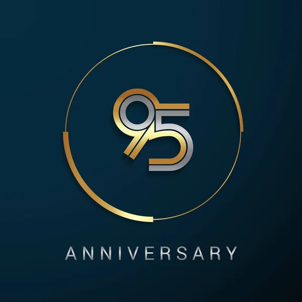 Logotipo de aniversário de 95 anos — Vetor de Stock