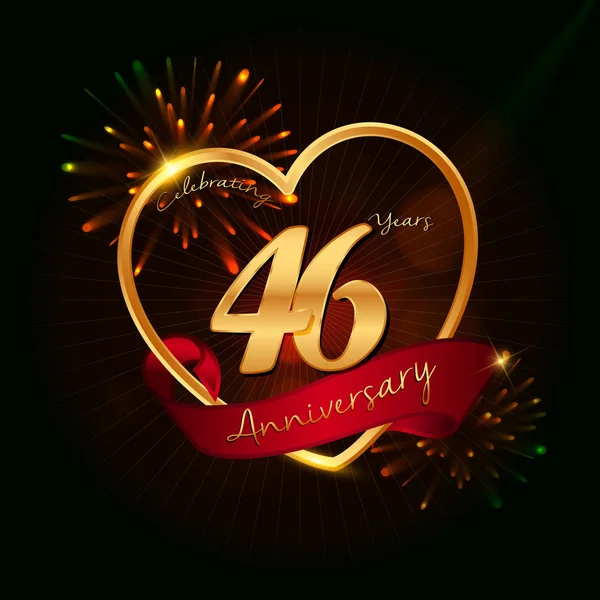 46 Años logo aniversario — Archivo Imágenes Vectoriales