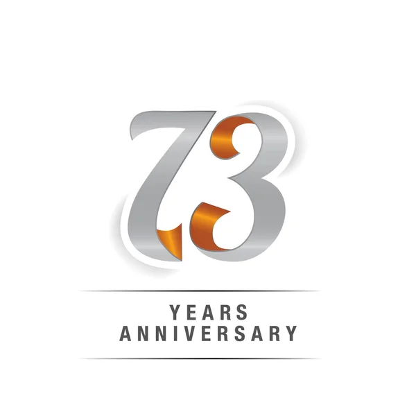 Anos Celebração Logotipo Aniversário Nas Cores Amarelo Cinza Ilustração Vetorial — Vetor de Stock