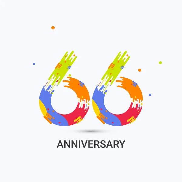 Anos Aniversário Splash Colorido Logotipo Celebração Isolado Fundo Branco — Vetor de Stock