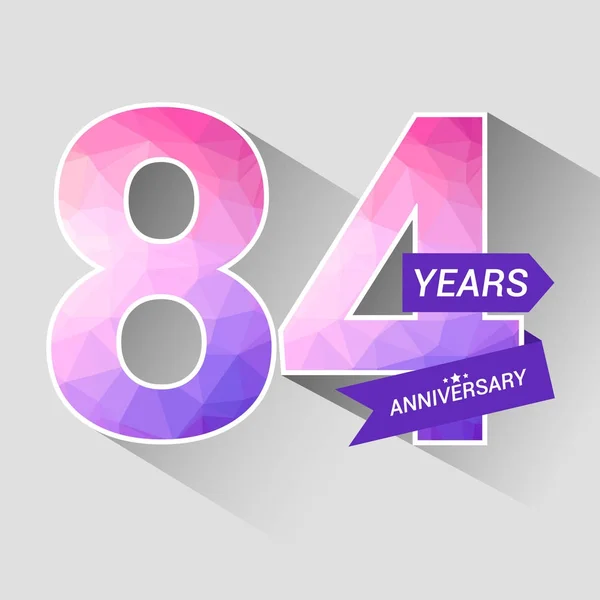 Logotipo Del Aniversario Años Con Diseño Polivinílico Bajo Ilustración Colorida — Archivo Imágenes Vectoriales